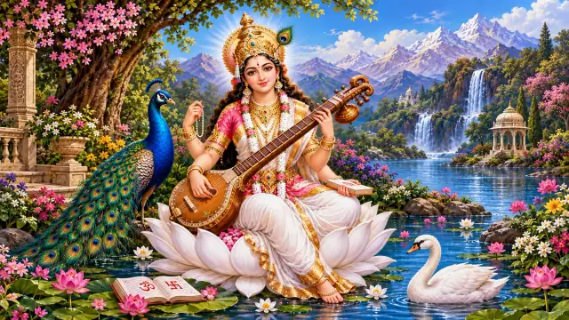 Devotional image for Saraswati Aarti